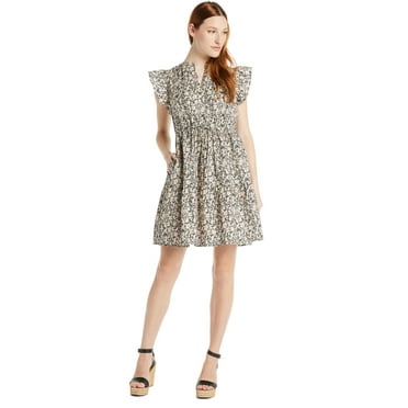 Time and Tru Women's and Women's Plus Mini Dress with Flutter Sleeves, Sizes XS-4X