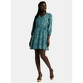thumbnail image 1 of Time and Tru Women's and Women’s Plus Mini Wrap Dress, Sizes XS-4X, 1 of 4
