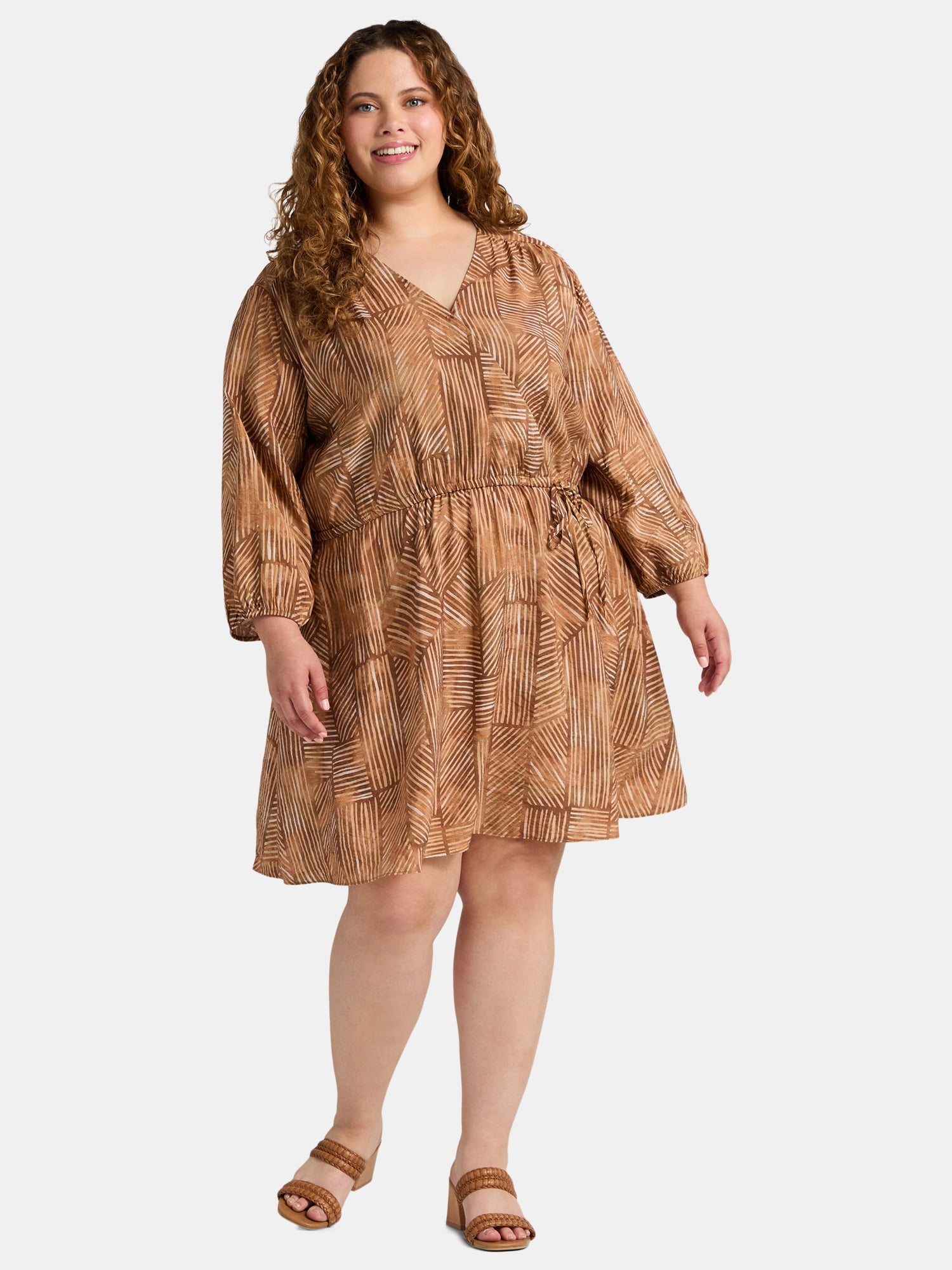 Time and Tru Women's and Women's Plus Mini Wrap Dress, Sizes XS-4X -  Walmart.com