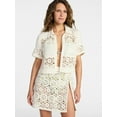 thumbnail image 1 of Time and Tru Women's and Women's Plus Size Palm Crochet Coverup Top, Sizes XS-3X, 1 of 7