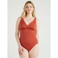 thumbnail image 1 of Time and Tru Women's and Women's Plus Plunge One Piece Swimsuit, Sizes XS-3X, 1 of 6