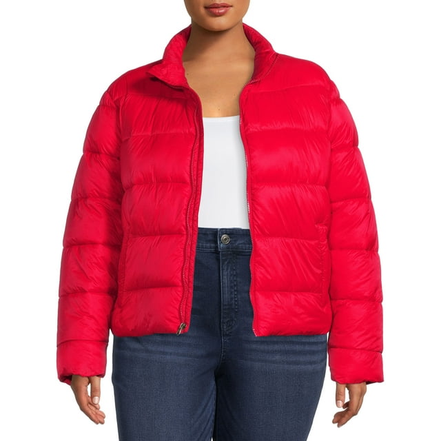 Time and Tru Women's and Women's Plus Puffer Jacket, Sizes S3X