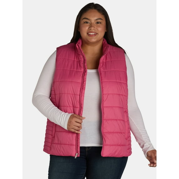 Time and Tru Women's and Women's Plus Puffer Vest, Sizes XS-3X