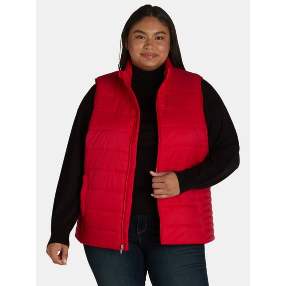 Time and Tru Women's and Women's Plus Puffer Vest, Sizes XS-3X