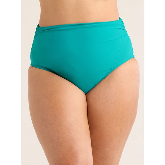 Time and Tru Women's and Women's Plus Ruched Slimming Bikini Bottoms, Sizes S-3X