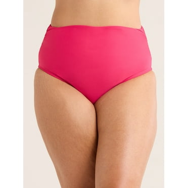 Time and Tru Women's and Women's Plus Ruched Slimming Bikini Bottoms, Sizes S-3X