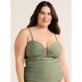 thumbnail image 1 of Time and Tru Women's and Women's Plus Ruched Tankini Swim Top, Sizes S-3X, 1 of 4