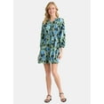 thumbnail image 1 of Time and Tru Women's and Women’s Plus Ruffle Neck Mini Dress, Sizes XS-4X, 1 of 4