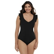Time and Tru Women's and Women’s Plus Ruffle One Piece Swimsuit, Sizes XS-3X