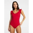 thumbnail image 1 of Time and Tru Women's and Women's Plus Size Ruffle Strap One Piece Swimsuit, Sizes XS-3X, 1 of 5