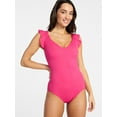 thumbnail image 1 of Time and Tru Women's and Women's Plus Size Ruffle Strap One Piece Swimsuit, Sizes XS-3X, 1 of 5
