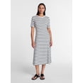 thumbnail image 1 of Time and Tru Women's and Women's Plus Seamed Cotton Midi Dress, Sizes XS-4X, 1 of 6
