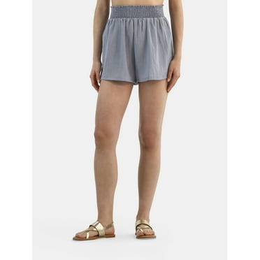 Time and Tru Women's and Women's Plus Shimmery Woven Shorts Coverup, Sizes XS-3X