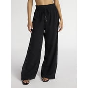 Time and Tru Women's and Women's Plus Side Slit Cotton Coverup Pants, Sizes XS-3X