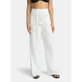 thumbnail image 1 of Time and Tru Women's Cotton Coverup Pants with Side Slits, Sizes XS-XL, 1 of 5