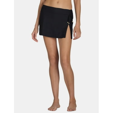 Time and Tru Women's and Women's Plus Side Tie Swim Skirt, Sizes S-3X