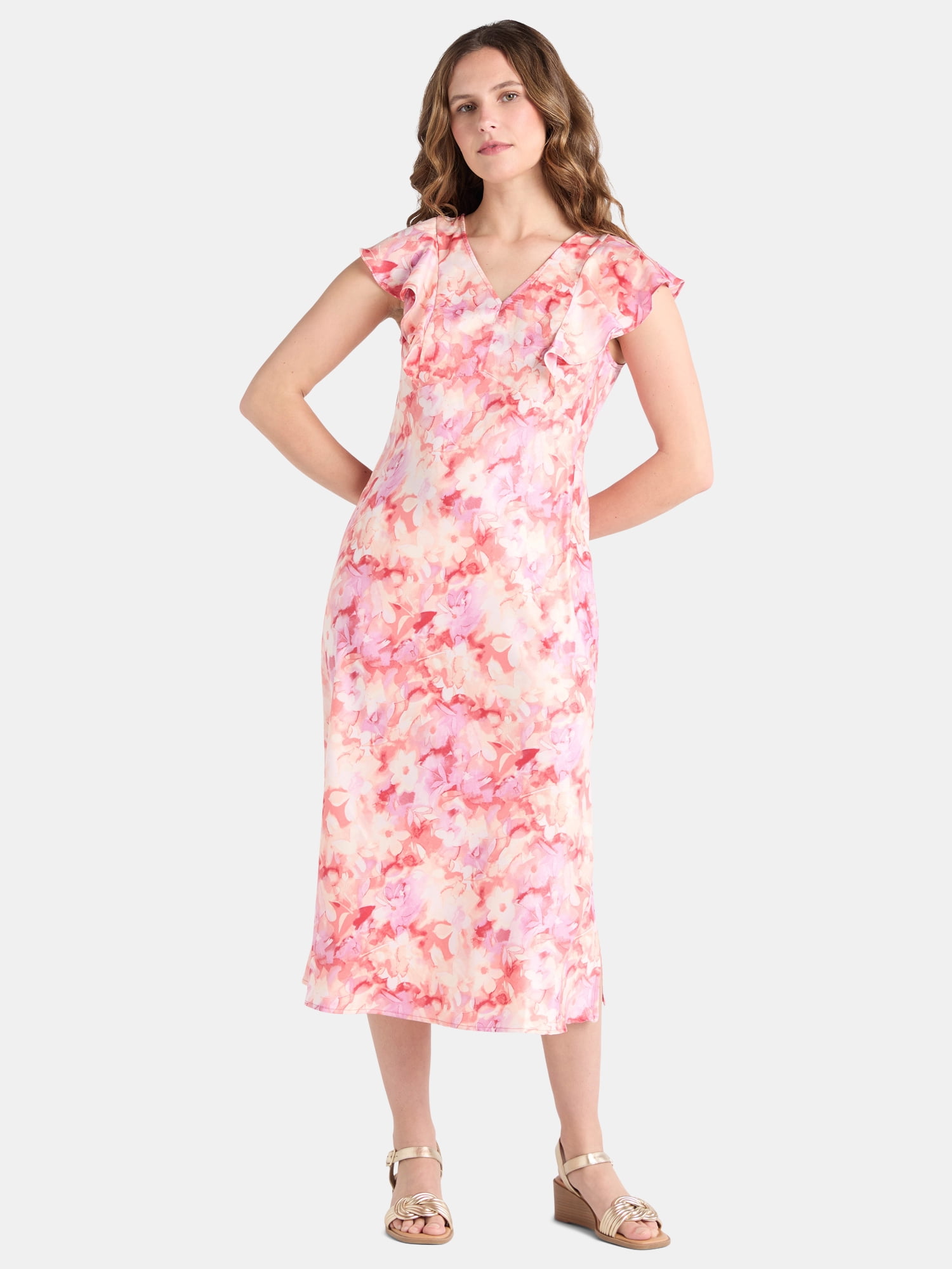 City Chic Women's Callie Flutter Sleeves Mini Print Dress – Perfect For Curves, Sizes 12-26