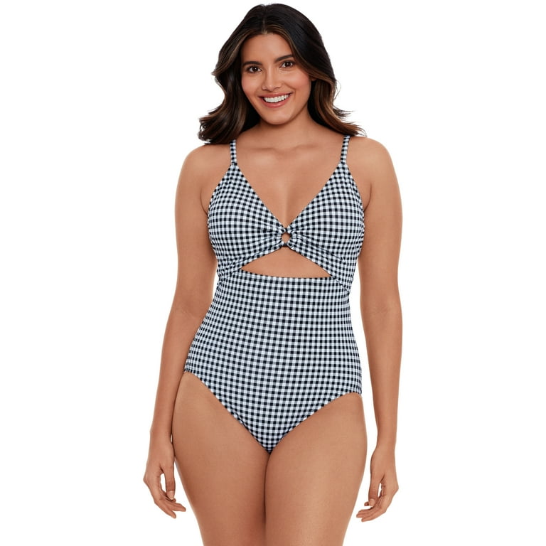 Time and Tru Women s and Women s Plus Size O Ring One Piece