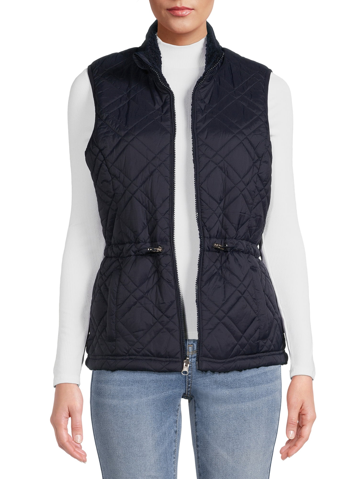 Time and Tru Women's and Women's Plus Size Reversible Quilted Vest ...