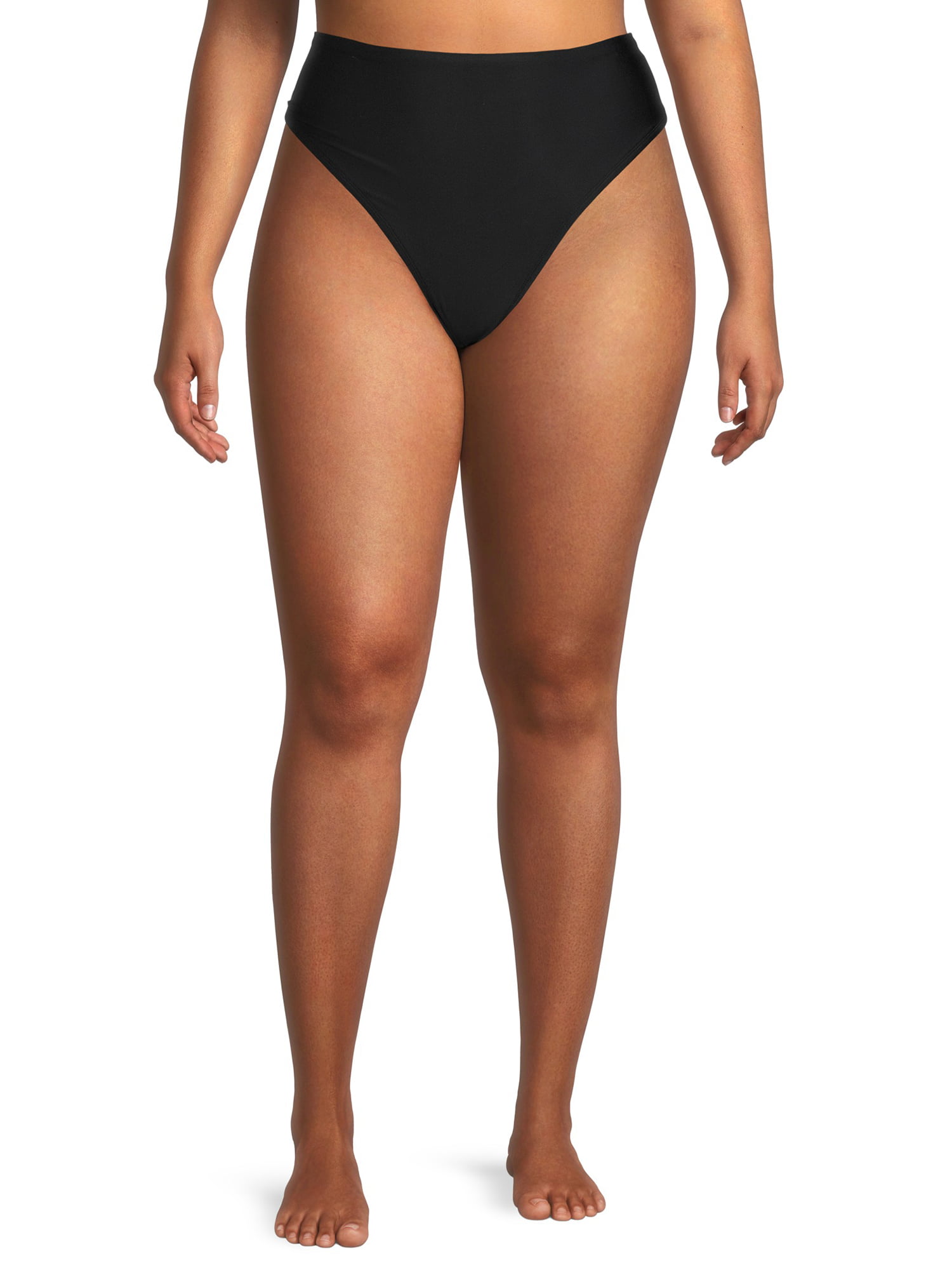 Time and Tru Women's and Women's Plus Size Swim Cheeky Shirred Back Bikini  Bottom 
