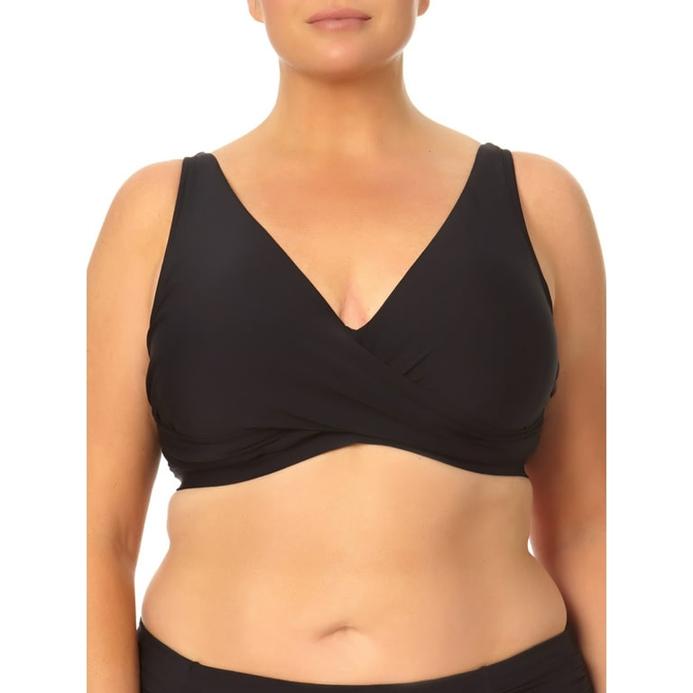 Time and Tru Women's and Women's Plus Size Wrap Swim Top 