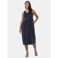 thumbnail image 1 of Time and Tru Women's and Women’s Plus Sleeveless Mix Tank Dress, Sizes XS-4X, 1 of 4
