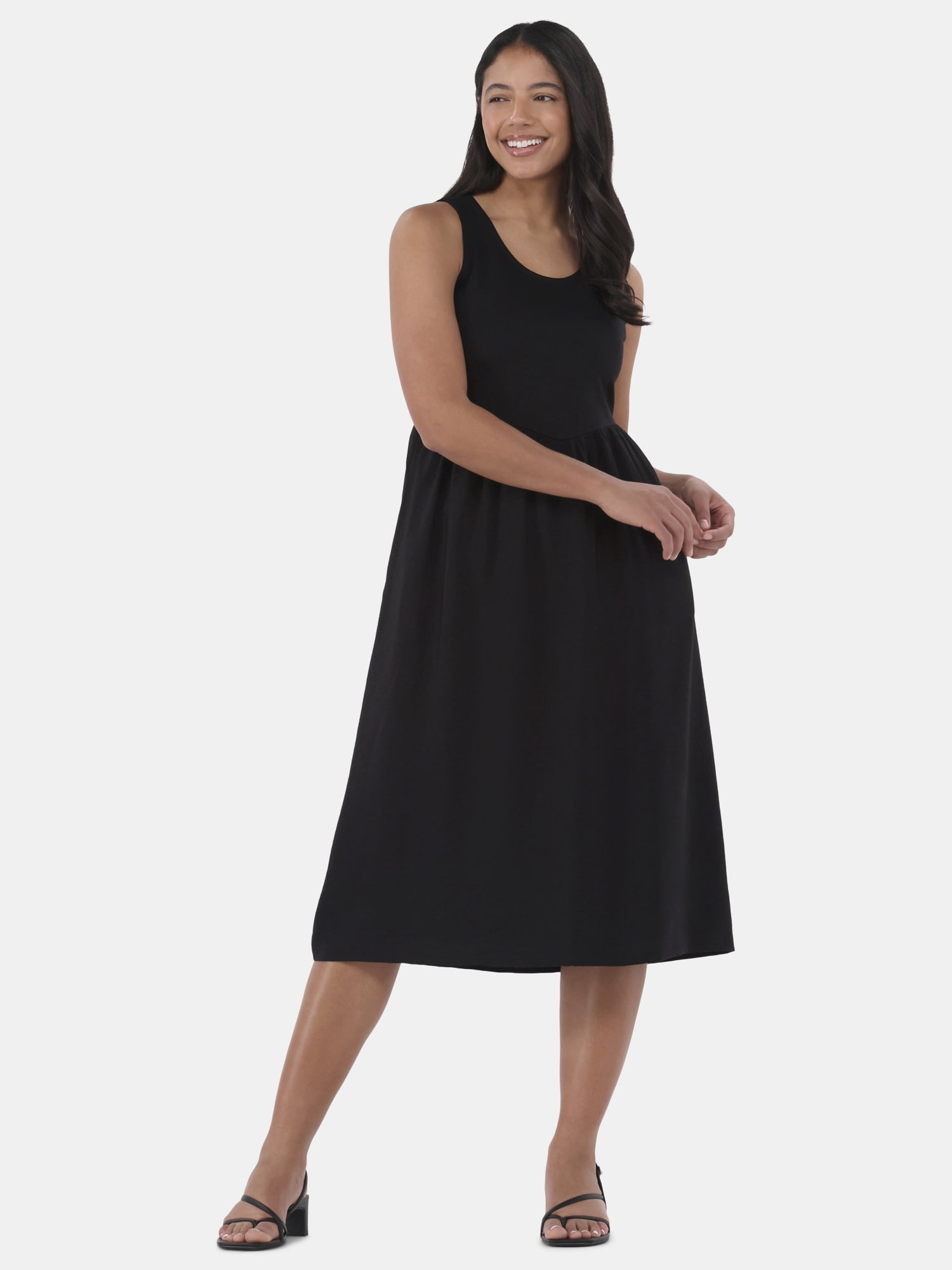 Time and Tru Women's and Women’s Plus Sleeveless Mix Tank Dress, Sizes XS-4X
