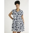 thumbnail image 1 of Time and Tru Women's and Women's Plus Soft Shirt Dress, Sizes XS-4X, 1 of 4