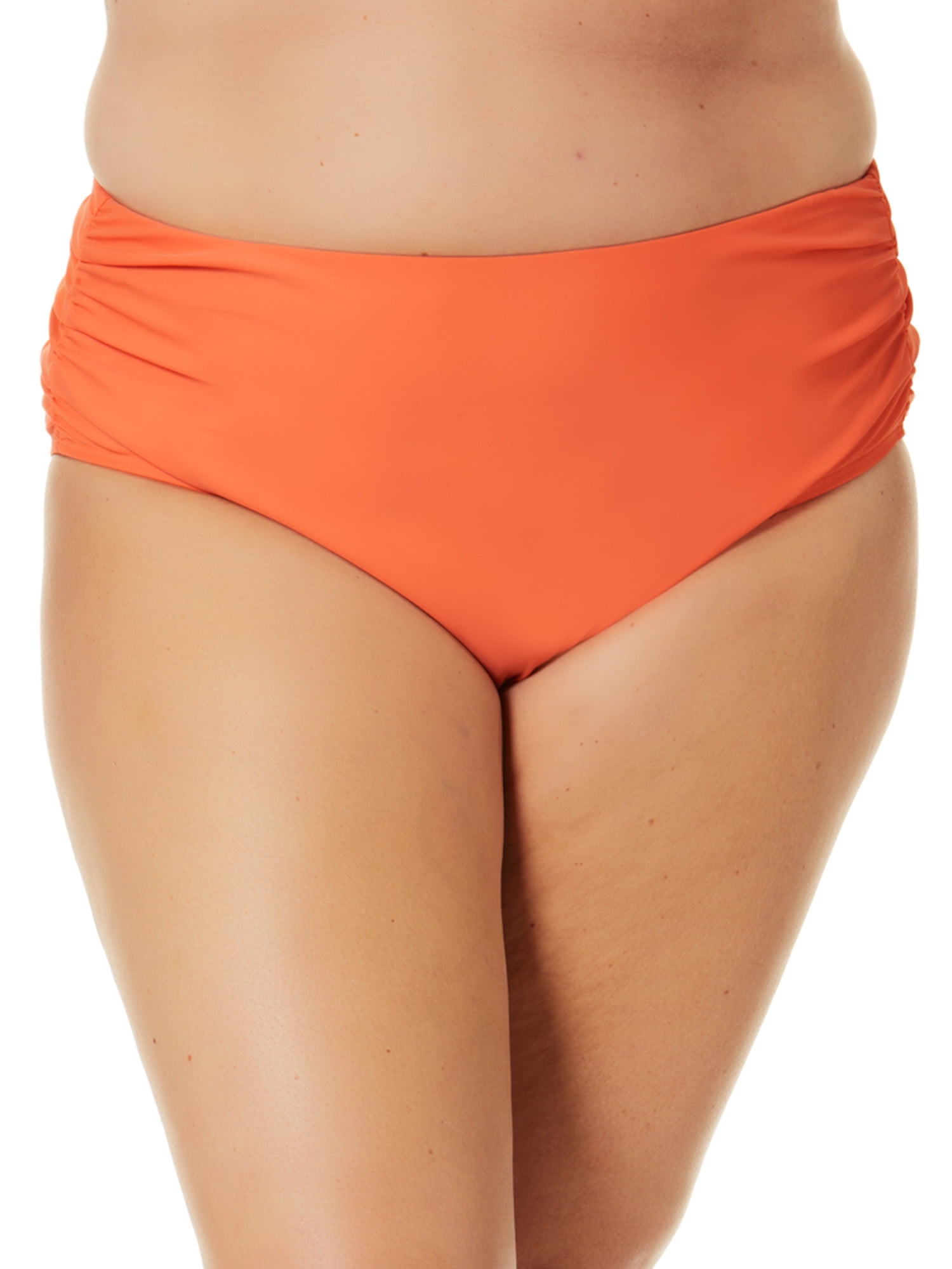 Time And Tru Womens And Womens Plus Solid High Waist Bikini Swim Bottom