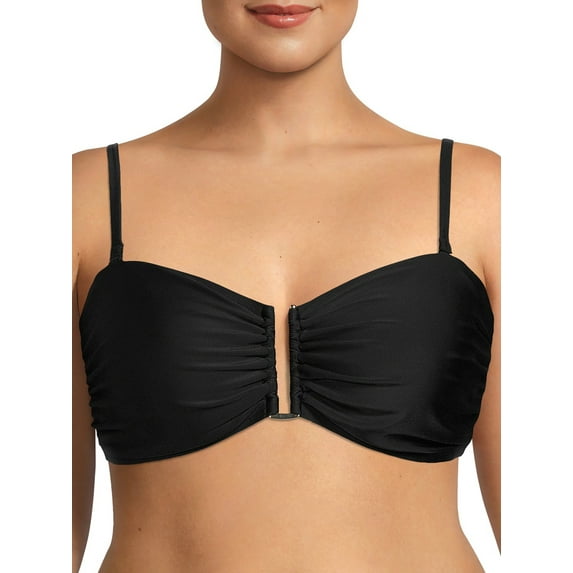 Time and Tru Women's and Women's Plus Solid High Waist Swim Bottom