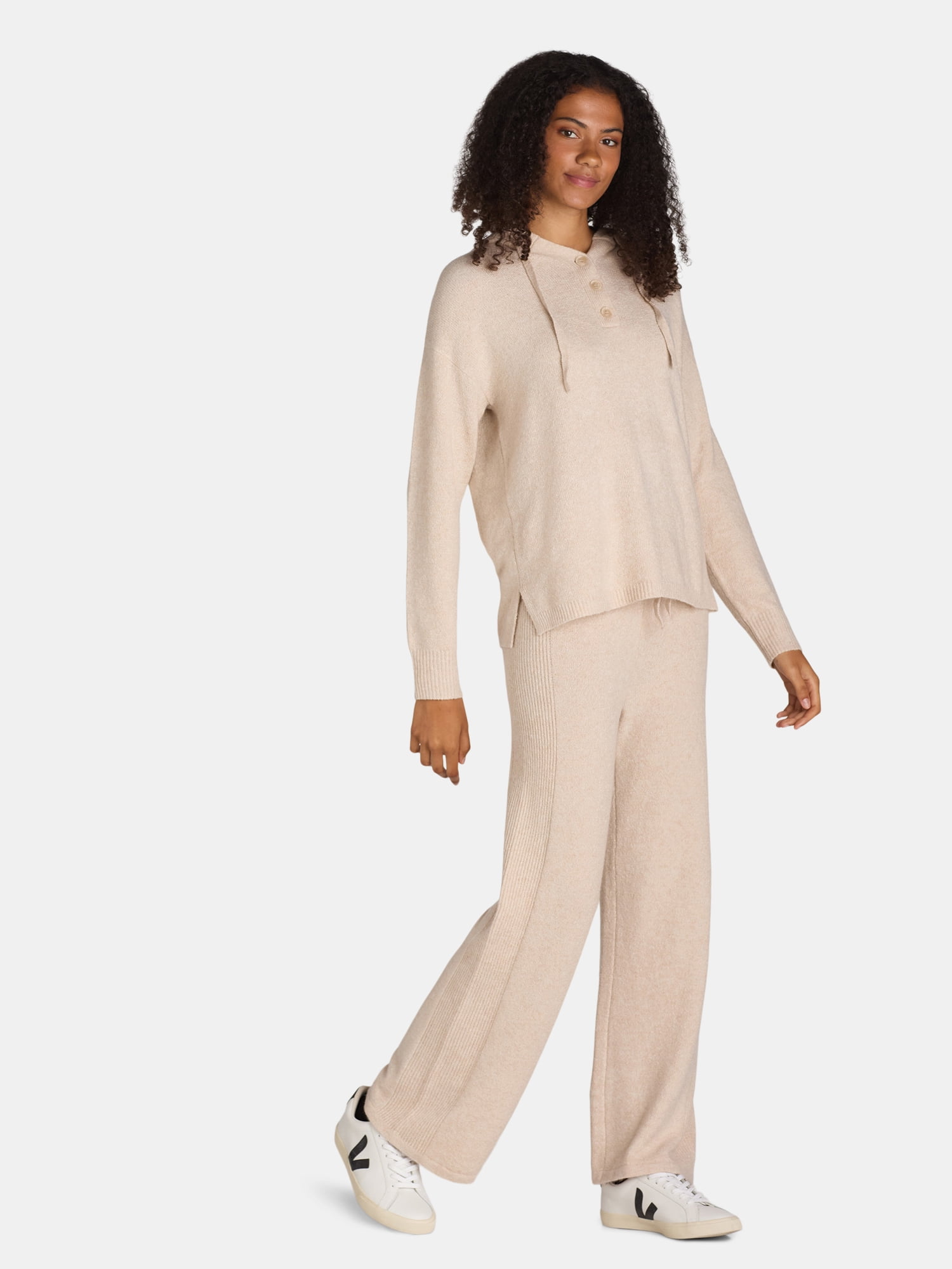 Time and Tru Women's and Women's Plus Sweater Hoodie and Pants Set