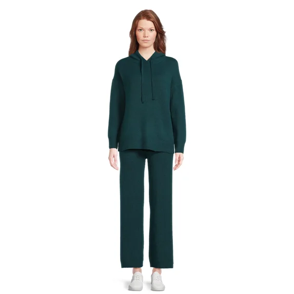 Time and Tru Women's and Women’s Plus Sweater Hoodie and Pants Set, Sizes XS-4X