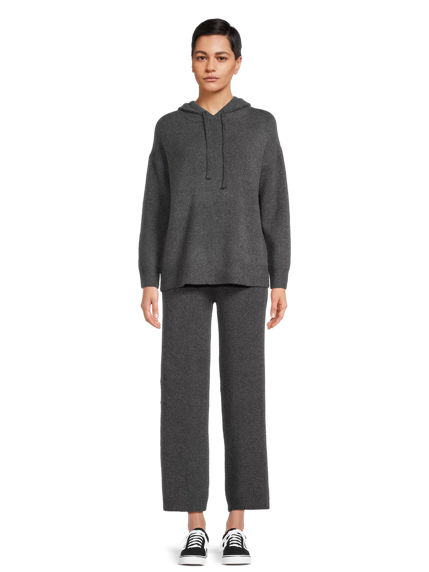 Time and Tru Women's and Women’s Plus Sweater Hoodie and Pants Set, Sizes XS-4X
