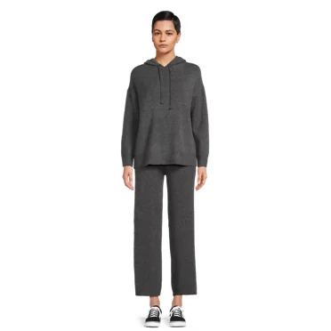 Time and Tru Women's and Women’s Plus Sweater Hoodie and Pants Set, Sizes XS-4X