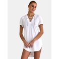 thumbnail image 1 of Time and Tru Women’s and Women’s Plus Terry Towel Lace Up Hooded Dress Coverup, Sizes XS-3X, 1 of 5