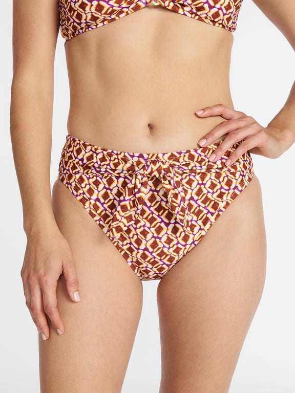 Women's Tie Front High Cut Bikini Bottoms, Sizes XS-3X