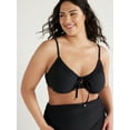 thumbnail image 1 of Time and Tru Women's and Women's Plus Tie Front Underwire Bikini Top, Sizes S-3X, 1 of 5