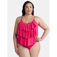 thumbnail image 1 of Time and Tru Women's and Women's Plus Tiered Ruffle Tankini Top, Sizes S-3X, 1 of 5