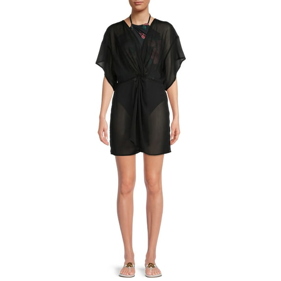 Time and Tru Women's and Women's Plus Twist Front Dress Cover Up