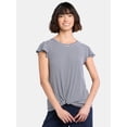 thumbnail image 1 of Time and Tru Women's and Women's Plus Twist Front Top with Flutter Sleeves, Sizes XS-3XL, 1 of 5