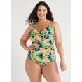thumbnail image 1 of Time and Tru Women's and Women's Plus V Wire One Piece Swimsuit, Sizes XS-3X, 1 of 5