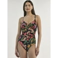 thumbnail image 1 of Time and Tru Women's and Women's Plus V Wire One Piece Swimsuit, Sizes XS-3X, 1 of 5