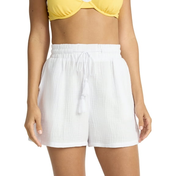 Time and Tru Women's and Women's Plus Woven Short Coverup, Sizes XS - 3X