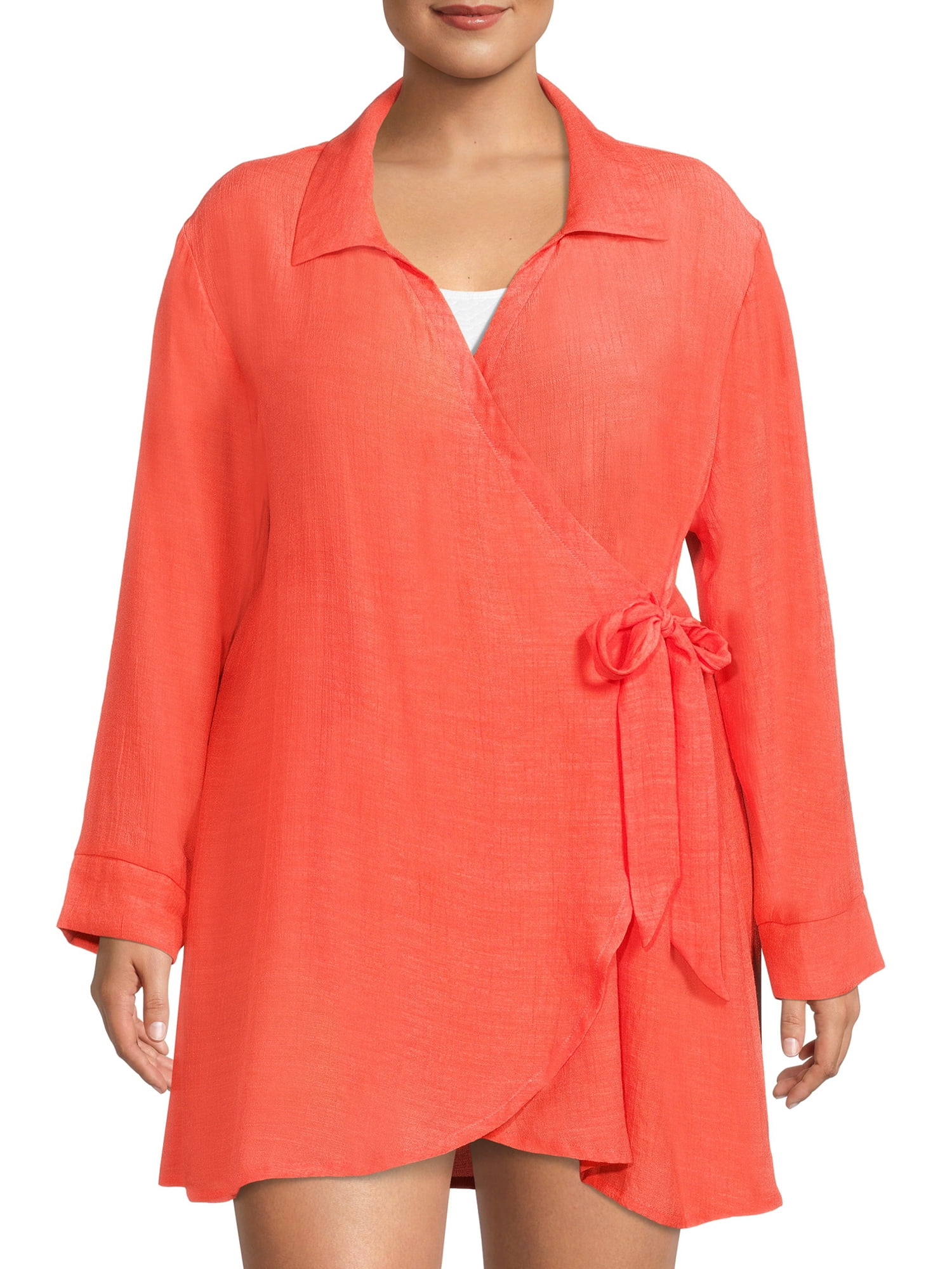 Time and Tru Women's and Women's Plus Wrap CoverUp