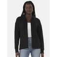 thumbnail image 1 of Time and Tru Women's and Women's Plus Zip Up Fleece Jacket with Hood, Sizes XS-4X, 1 of 5