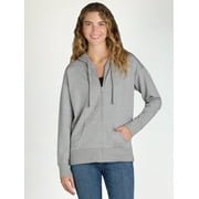 TIME & TRU Time and Tru Women's and Women's Plus Zip Up Fleece Jacket with Hood, Sizes XS-4X