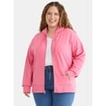 thumbnail image 1 of Time and Tru Women's and Women's Plus Zip Up Fleece Jacket with Hood, Sizes XS-4X, 1 of 5