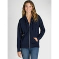 thumbnail image 1 of Time and Tru Women's and Women's Plus Zip Up Fleece Jacket with Hood, Sizes XS-4X, 1 of 5