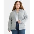 thumbnail image 1 of Time and Tru Women's and Women's Plus Zip Up Fleece Jacket with Hood, Sizes XS-4X, 1 of 5