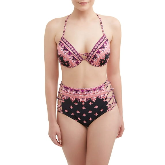 Time and Tru Women's moroccan jewel push up swimsuit top